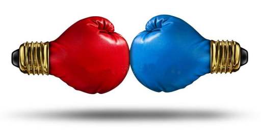 war-ideas-debating-innovative-concepts-group-two-red-blue-boxing-gloves-shaped-as-light-bulbs-fighting-315114285